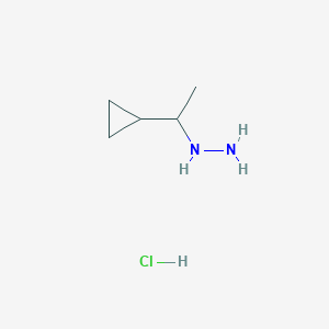 molecular formula C5H13ClN2 B1420230 (1-环丙基乙基)肼盐酸盐 CAS No. 1181458-68-3