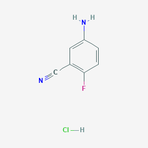 molecular formula C7H6ClFN2 B1420240 3-氰基-4-氟苯胺，盐酸盐 CAS No. 801316-08-5