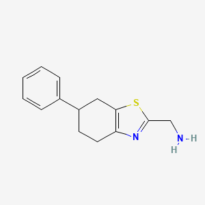 molecular formula C14H16N2S B1420252 (6-Phenyl-4,5,6,7-tetrahydro-1,3-benzothiazol-2-yl)methanamine CAS No. 1019351-57-5