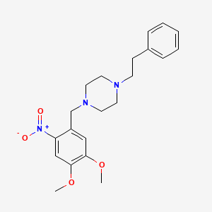 1-[(4,5-Dimethoxy-2-nitrophenyl)methyl]-4-(2-phenylethyl)piperazine