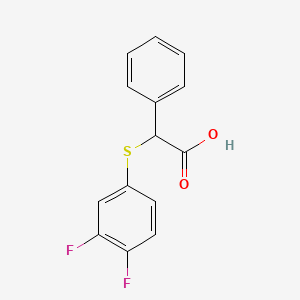 molecular formula C14H10F2O2S B1420262 2-[(3,4-二氟苯基)硫基]-2-苯乙酸 CAS No. 1097125-23-9