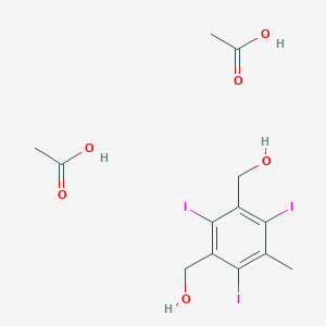 molecular formula C13H17I3O6 B14202626 Acetic acid;[3-(hydroxymethyl)-2,4,6-triiodo-5-methylphenyl]methanol CAS No. 828940-27-8