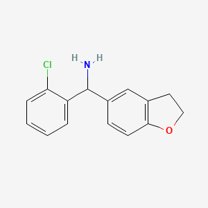 molecular formula C15H14ClNO B1420265 (2-Chlorophenyl)(2,3-dihydro-1-benzofuran-5-yl)methanamine CAS No. 1020929-58-1