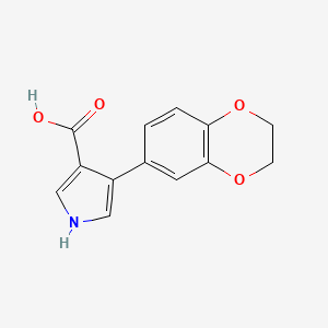 molecular formula C13H11NO4 B1420280 4-(2,3-二氢-1,4-苯并二氧杂环-6-基)-1H-吡咯-3-羧酸 CAS No. 1096868-01-7