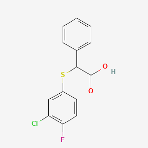 B1420311 2-[(3-Chloro-4-fluorophenyl)sulfanyl]-2-phenylacetic acid CAS No. 1096966-42-5