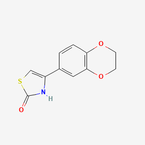 molecular formula C11H9NO3S B1420317 4-(2,3-二氢苯并[b][1,4]二噁英-7-基)噻唑-2-醇 CAS No. 925006-39-9
