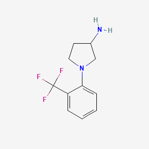 molecular formula C11H13F3N2 B1420319 1-[2-(三氟甲基)苯基]吡咯烷-3-胺 CAS No. 1096326-52-1