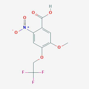 molecular formula C10H8F3NO6 B1420321 5-甲氧基-2-硝基-4-(2,2,2-三氟乙氧基)苯甲酸 CAS No. 1096802-82-2