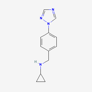 B1420323 N-{[4-(1H-1,2,4-triazol-1-yl)phenyl]methyl}cyclopropanamine CAS No. 1095118-30-1