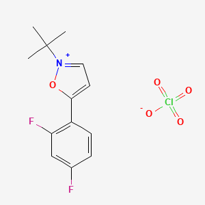 2-tert-Butyl-5-(2,4-difluorophenyl)-1,2-oxazol-2-ium perchlorate