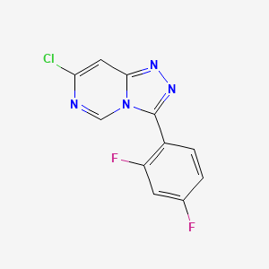 molecular formula C11H5ClF2N4 B1420348 7-Chloro-3-(2,4-difluorophenyl)-[1,2,4]triazolo[4,3-c]pyrimidine CAS No. 1096926-23-6