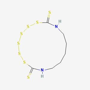 molecular formula C7H12N2S8 B14203505 1,2,3,4,5,6-Hexathia-8,14-diazacyclopentadecane-7,15-dithione CAS No. 855956-23-9