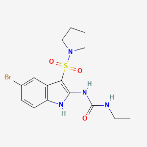 N-[5-Bromo-3-(pyrrolidine-1-sulfonyl)-1H-indol-2-yl]-N'-ethylurea