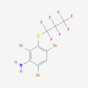 molecular formula C9H3Br3F7NS B14203541 2,4,6-Tribromo-3-[(heptafluoropropyl)sulfanyl]aniline CAS No. 917923-97-8