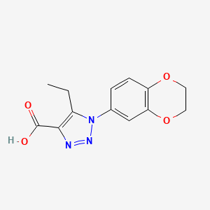 molecular formula C13H13N3O4 B1420367 1-(2,3-二氢-1,4-苯并二噁英-6-基)-5-乙基-1H-1,2,3-三唑-4-羧酸 CAS No. 1097065-24-1