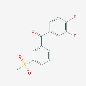 molecular formula C14H10F2O3S B1420369 (3,4-二氟苯基)(3-甲磺酰基苯基)甲酮 CAS No. 1097139-98-4