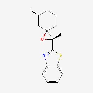 molecular formula C16H19NOS B14203714 2-[(2R,3S,5R)-2,5-Dimethyl-1-oxaspiro[2.5]octan-2-yl]-1,3-benzothiazole CAS No. 831225-15-1