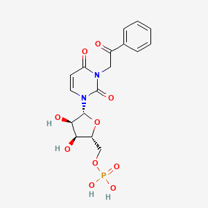 [(2R,3S,4R,5R)-5-(2,4-dioxo-3-phenacylpyrimidin-1-yl)-3,4-dihydroxyoxolan-2-yl]methyl dihydrogen phosphate