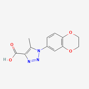 molecular formula C12H11N3O4 B1420392 1-(2,3-二氢-1,4-苯并二氧杂环-6-基)-5-甲基-1H-1,2,3-三唑-4-羧酸 CAS No. 1097017-99-6