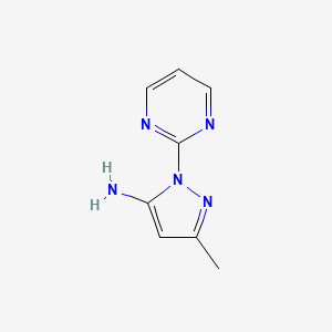 molecular formula C8H9N5 B1420399 3-甲基-1-(嘧啶-2-基)-1H-吡唑-5-胺 CAS No. 1129400-99-2