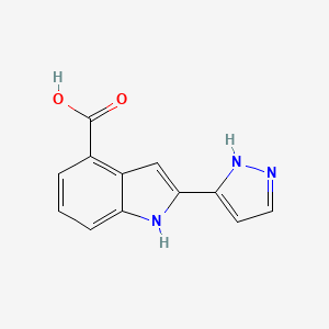 2-(1,2-Dihydro-3H-pyrazol-3-ylidene)-2H-indole-4-carboxylic acid