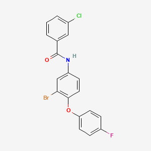 molecular formula C19H12BrClFNO2 B14204118 Benzamide, N-[3-bromo-4-(4-fluorophenoxy)phenyl]-3-chloro- CAS No. 823782-66-7