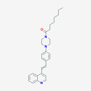 molecular formula C29H35N3O B14204263 1-(4-{4-[2-(Quinolin-4-YL)ethenyl]phenyl}piperazin-1-YL)octan-1-one CAS No. 823216-40-6