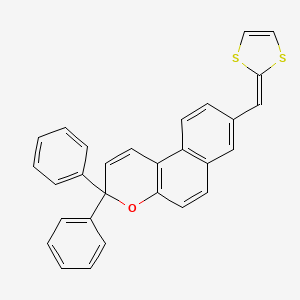 molecular formula C29H20OS2 B14204286 8-[(2H-1,3-Dithiol-2-ylidene)methyl]-3,3-diphenyl-3H-naphtho[2,1-b]pyran CAS No. 833461-89-5