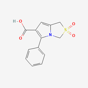 molecular formula C13H11NO4S B14204293 2,2-Dioxo-5-phenyl-2,3-dihydro-1H-2lambda~6~-pyrrolo[1,2-c][1,3]thiazole-6-carboxylic acid CAS No. 832735-93-0