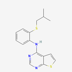 molecular formula C16H17N3S2 B14204318 N-{2-[(2-Methylpropyl)sulfanyl]phenyl}thieno[2,3-d]pyrimidin-4-amine CAS No. 917909-08-1