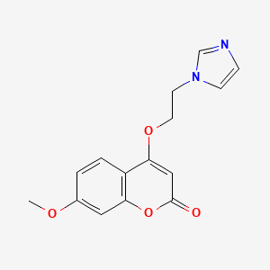 molecular formula C15H14N2O4 B14204322 2H-1-Benzopyran-2-one, 4-[2-(1H-imidazol-1-yl)ethoxy]-7-methoxy- CAS No. 828265-58-3