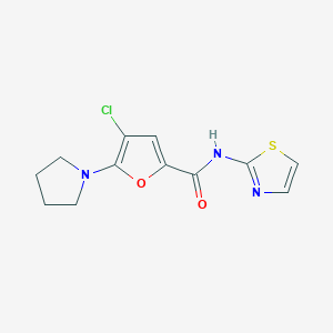 molecular formula C12H12ClN3O2S B14204408 2-Furancarboxamide, 4-chloro-5-(1-pyrrolidinyl)-N-2-thiazolyl- CAS No. 826991-56-4