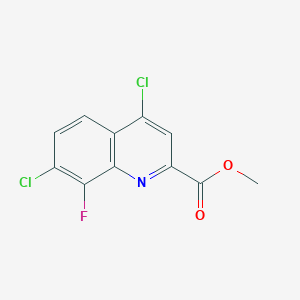 molecular formula C11H6Cl2FNO2 B1420447 4,7-二氯-8-氟喹啉-2-甲酸甲酯 CAS No. 1150164-82-1