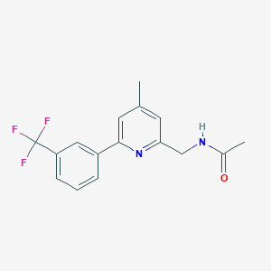 molecular formula C16H15F3N2O B14204496 N-({4-Methyl-6-[3-(trifluoromethyl)phenyl]pyridin-2-yl}methyl)acetamide CAS No. 833456-48-7