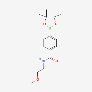 molecular formula C16H24BNO4 B1420452 N-(2-Methoxyethyl)-4-(4,4,5,5-tetramethyl-1,3,2-dioxaborolan-2-yl)benzamide CAS No. 1073353-60-2