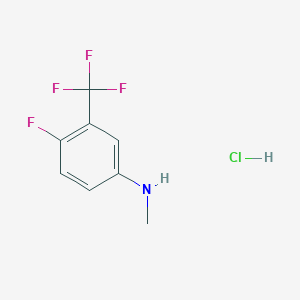 molecular formula C8H8ClF4N B1420453 4-Fluoro-N-methyl-3-(trifluoromethyl)aniline hydrochloride CAS No. 1187386-25-9