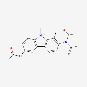 7-(Diacetylamino)-8,9-dimethyl-9H-carbazol-3-yl acetate