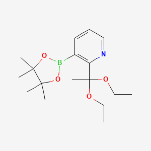 molecular formula C17H28BNO4 B1420455 2-(1,1-二乙氧基乙基)-3-(4,4,5,5-四甲基-1,3,2-二氧杂硼环丁烷-2-基)吡啶 CAS No. 1073355-12-0