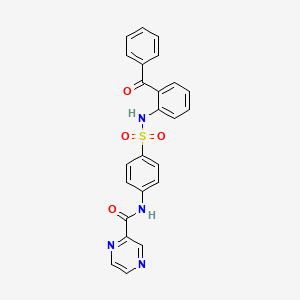 molecular formula C24H18N4O4S B14204593 N-{4-[(2-Benzoylphenyl)sulfamoyl]phenyl}pyrazine-2-carboxamide CAS No. 827576-87-4