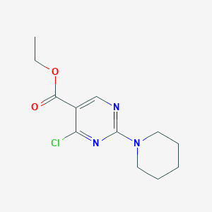 molecular formula C12H16ClN3O2 B1420463 4-chloro-2-(pipéridin-1-yl)pyrimidine-5-carboxylate d'éthyle CAS No. 34750-24-8