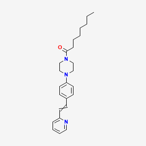 molecular formula C25H33N3O B14204642 1-(4-{4-[2-(Pyridin-2-YL)ethenyl]phenyl}piperazin-1-YL)octan-1-one CAS No. 823216-43-9