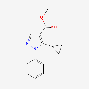 B1420470 Methyl 5-cyclopropyl-1-phenyl-1H-pyrazole-4-carboxylate CAS No. 1150164-48-9