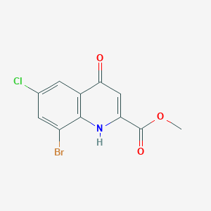 molecular formula C11H7BrClNO3 B1420498 8-溴-6-氯-4-羟基喹啉-2-甲酸甲酯 CAS No. 1133116-01-4