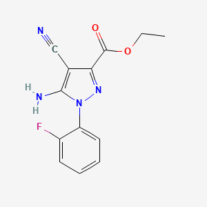 molecular formula C13H11FN4O2 B1420505 5-氨基-4-氰基-1-(2-氟苯基)-1H-吡唑-3-甲酸乙酯 CAS No. 1150164-20-7