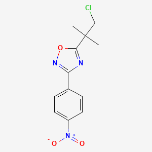 molecular formula C12H12ClN3O3 B1420514 5-(1-Chloro-2-methylpropan-2-YL)-3-(4-nitrophenyl)-1,2,4-oxadiazole CAS No. 1133116-15-0
