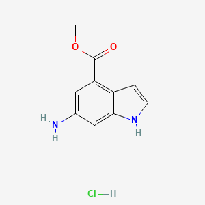 molecular formula C10H11ClN2O2 B1420529 6-氨基-1H-吲哚-4-甲酸甲酯盐酸盐 CAS No. 731810-08-5