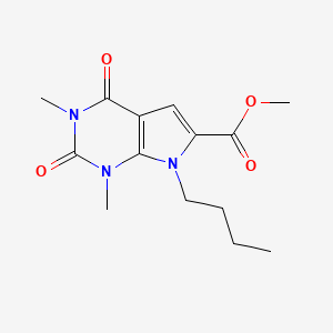 molecular formula C14H19N3O4 B1420531 7-丁基-1,3-二甲基-2,4-二氧代-2,3,4,7-四氢-1H-吡咯并[2,3-d]嘧啶-6-甲酸甲酯 CAS No. 1086386-32-4