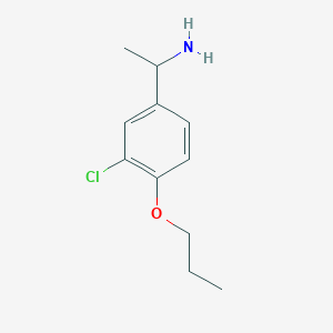 molecular formula C11H16ClNO B1420532 1-(3-氯-4-丙氧基苯基)-乙胺 CAS No. 752924-30-4