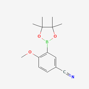 molecular formula C14H18BNO3 B1420535 4-Methoxy-3-(4,4,5,5-tetramethyl-1,3,2-dioxaborolan-2-yl)benzonitrile CAS No. 706820-96-4