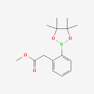 molecular formula C15H21BO4 B1420537 Methyl 2-(2-(4,4,5,5-tetramethyl-1,3,2-dioxaborolan-2-yl)phenyl)acetate CAS No. 956229-86-0